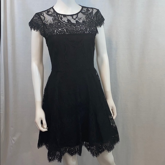 NWT BB Dakota black lace fit n flare dress 4 - Picture 1 of 8